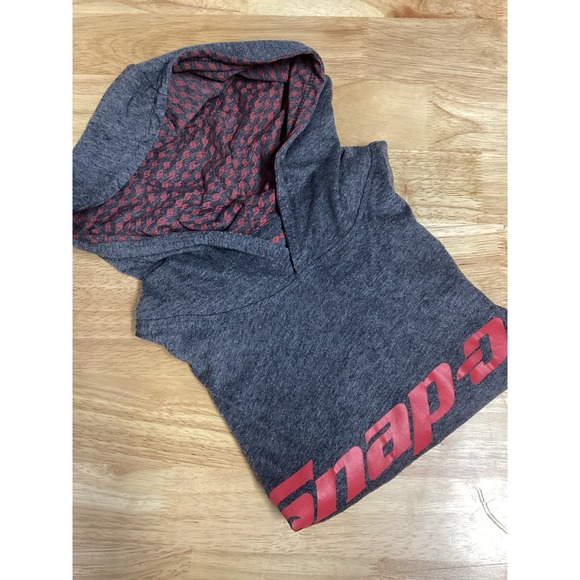 Mens Snap-On long sleeved t-shirt weight hoodie gray/red XL Tools - Picture 1 of 9